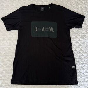 G-Star Raw Graphic Tee in Black Size Medium
